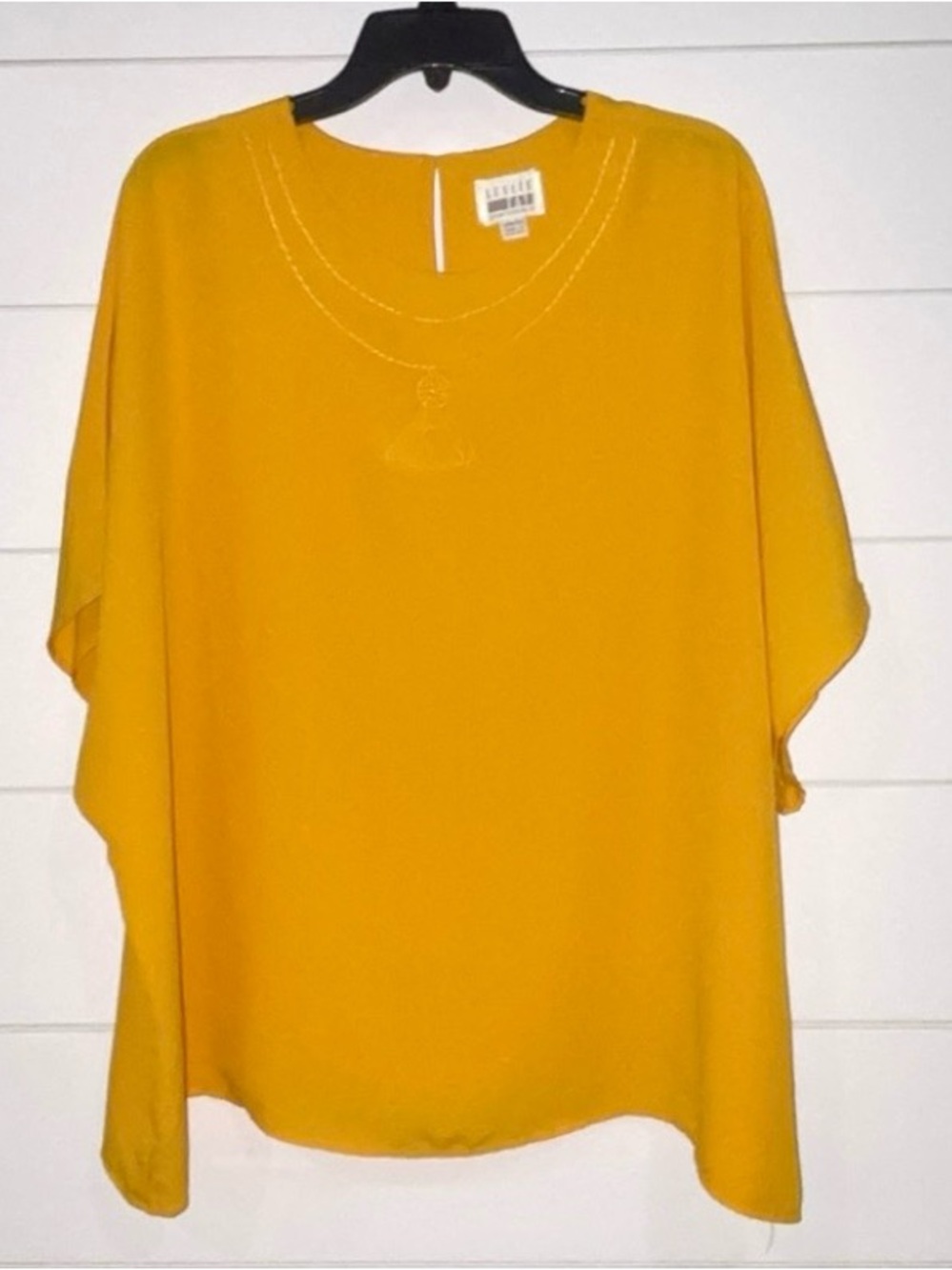 Leslie Fay Mustard Yellow Flowing Blouse